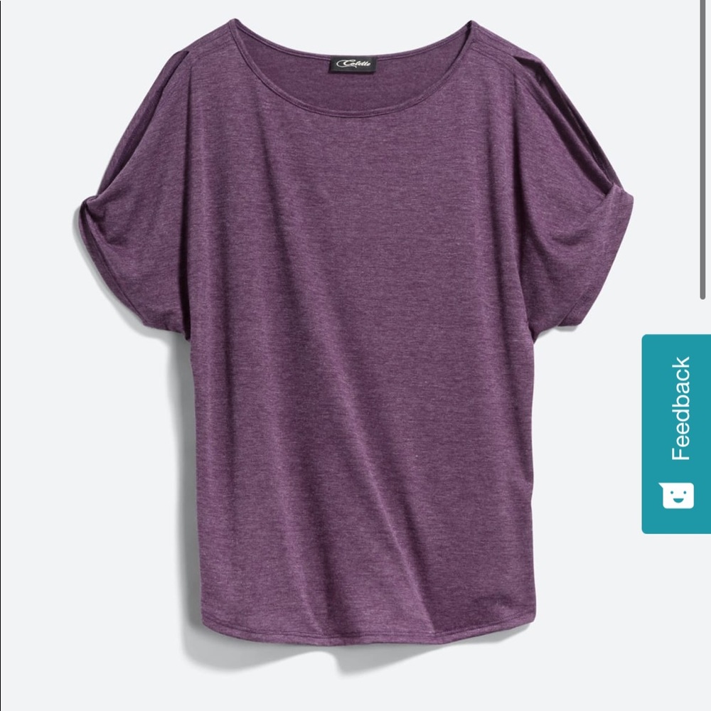 LAST DAY TO BUY!  Colette Cold Shoulder Knit Top, Purple, Small